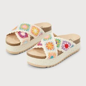 Dirty Laundry Multicolor Crochet Platform Sandals